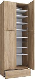 Schuhschrank Lona XXL ca.70x200x39cm Eiche Dekor