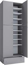 Schuhschrank Lona XXL ca.70x200x39cm Grau