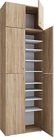 Schuhschrank Lona XXL ca.70x223x39cm Eiche Dekor