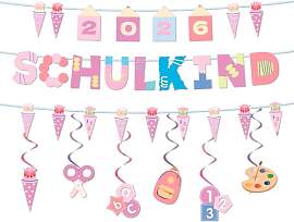 Schulkind Girlande Einschulung Deko Mädchen