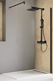 Schulte Toura Black Style Walk-In 8 mm Echtglas