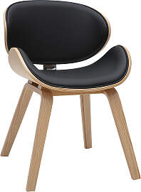 Schwarz und helles Holz Designstuhl WALNUT