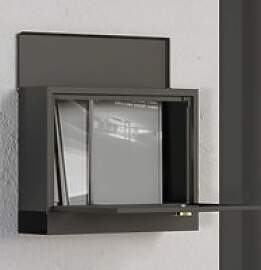 Schwarzer Briefkasten, mit Zeitungsfach, Metall,