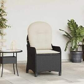Schwarzer Liegesessel 56 x 66 x 95 cm, Polyrattan, 
