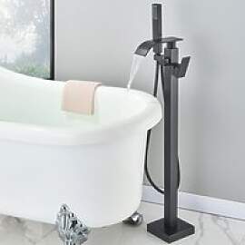 Schwarzer Wasserfall freistehende Badewanne
