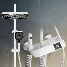 Schwarzes Badezimmer-Duscharmatur-Set,