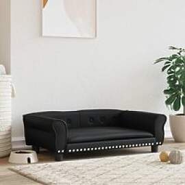 Schwarzes Hundebett, 95 x 55 x 30 cm, Kunstleder,
