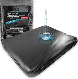 Schwarzes Vinyl-Spannbetttuch, wasserdicht, mit