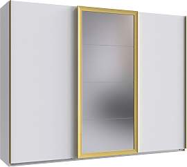 Schwebetürenschrank Katar Weiß/Goldfarben