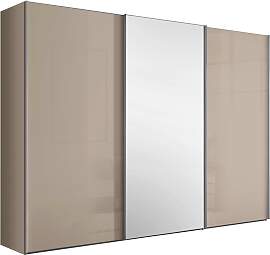 Schwebetürenschrank Lumos Glas Sandfarben