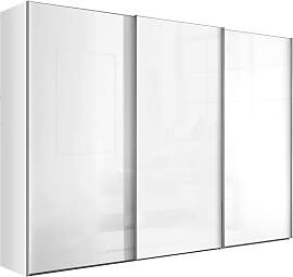 Schwebetürenschrank Lumos Glas Weiß