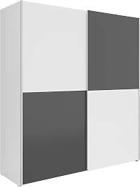 Schwebetürenschrank Time Weiß/Graphitfarben