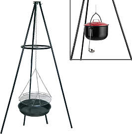 Schwenkgrill, Rot, Schwarz, Metall, 91.5x148.5 cm, 