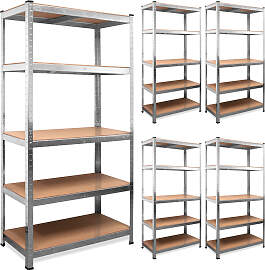 Schwerlastregal 5er-Set 180x90x40cm verzinkt 875kg