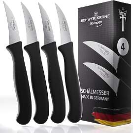 Schwertkrone® Schälmesser gebogen 4er Set [MADE