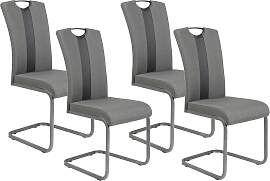 Schwingstuhl Amber Grau 4er-Set