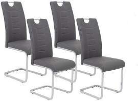 Schwingstuhl-Set Ruby S Grau gepolstert 4er-Set