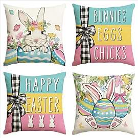 Scinzene Ostern Deko, Ostern 4kissenbezug 40x40