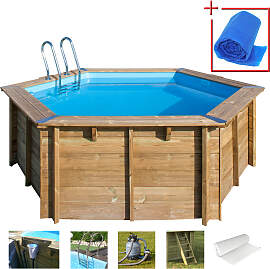 Sechseckpool GRE "VANILLE 2", braun,