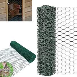 Sechskantgeflecht 25m × 1m Verzinkt PVC Grün