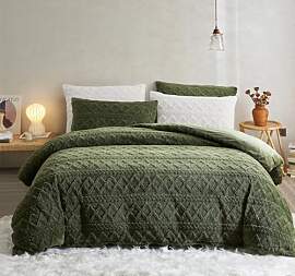 Sedefen Flauschig Bettwäsche 200x200 cm Grün
