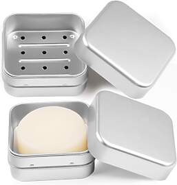Seifendose Reise 2 Stück, Aluminium Seifenbox mit 