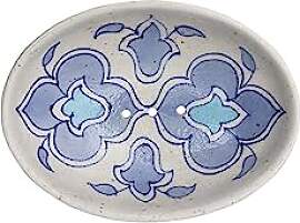 Seifenschale Blue Pottery aus Steingut oval mit