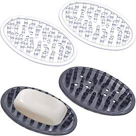 Seifenschale Kunststoff 4er Set Transparente & 