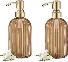 Seifenspender aus Bernsteinglas, 473 ml,
