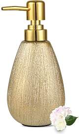 Seifenspender aus gebürstetem Gold, Keramik,