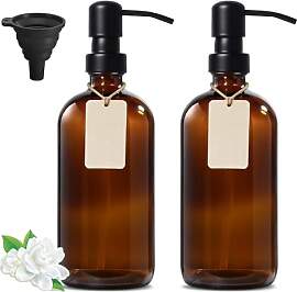 Seifenspender Glas Braun, 500ml Seifenspender mit