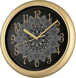 Seiko Clocks Wanduhr Gold-schwarz