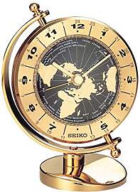 Seiko Tischuhr Gold Messing Schleichende Sekunde