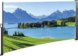 Seitenmarkise mit Fotodruck Berge - Auszug Links - 