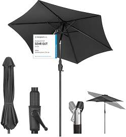 Sekey 220 cm Sonnenschirm mit Kurbel und Auto