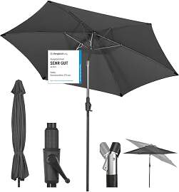 Sekey® 270cm Sonnenschirm mit Kurbel und Auto