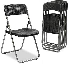 Sekey Rattan Gartenstuhl Klappbar 6er,
