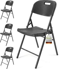 Sekey Rattan Klappstuhl 4er Set, Gartenstuhl