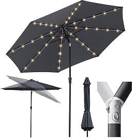 Sekey Solar-LED Sonnenschirm 300cm mit 40 LED,