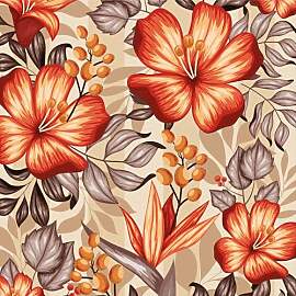 Selbstklebende Tapete Orange Blumen,44 x 600cm