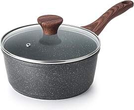 SENSARTE 18CM Antihaft-Kasserolle mit Deckel, 2L