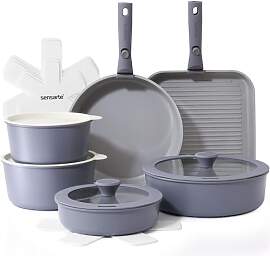 SENSARTE Keramik Topfsets Pfannenset 17 Teiliges,
