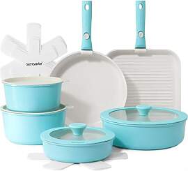 SENSARTE Keramik Topfsets Pfannenset 17 Teiliges,