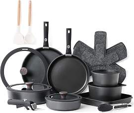 SENSARTE Topfsets Pfannenset 24 Teiliges, Antihaft 