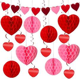 SEPGLITTER Valentinstag Deko, 15 Stück Herz