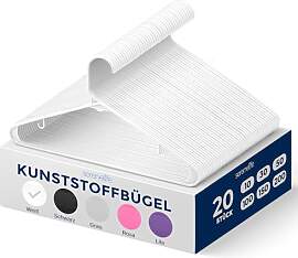 SereneLife Kleiderbügel Kunststoff Weiß, 20er