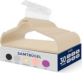 SereneLife Kleiderhaken Samt, Samtbügel 30