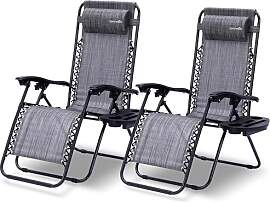 SereneLife Sonnenliege Klappbar 2er Set, Zero