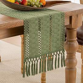 Serento Tischläufer Grün Modern Boho Deko