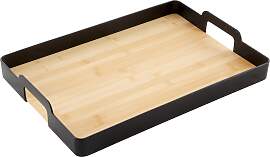 Serviertablett Betty eckig Schwarz/Natur